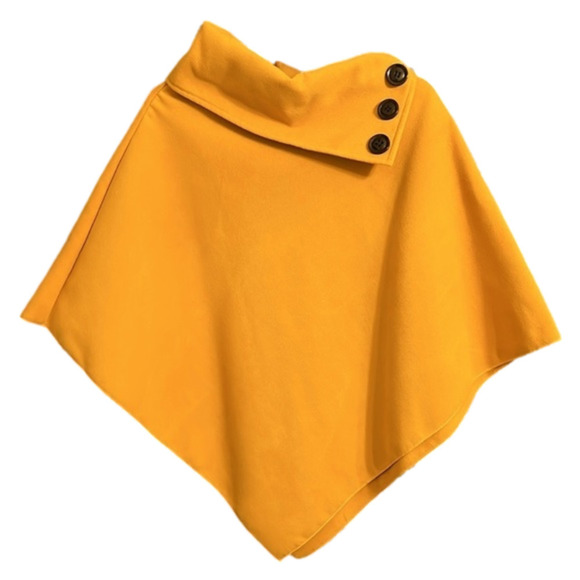 Tops - 𝅺italian shrug/cloak, OS mustard yellow, black buttons